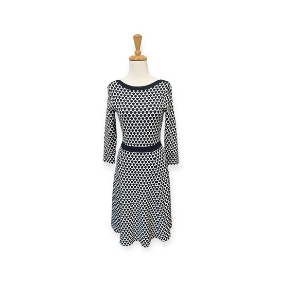 Boden Kristen Jacquard Dress Size 6 Blue and White - Picture 1 of 7